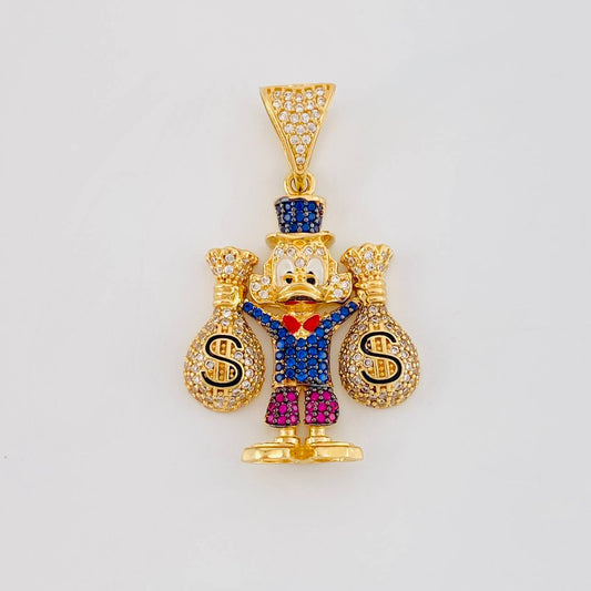 Dije Pato Bolsas Dinero 10g / 1 1/2 in Oro Amarillo 18K