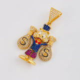Dije Pato Bolsas Dinero 10g / 1 1/2 in Oro Amarillo 18K