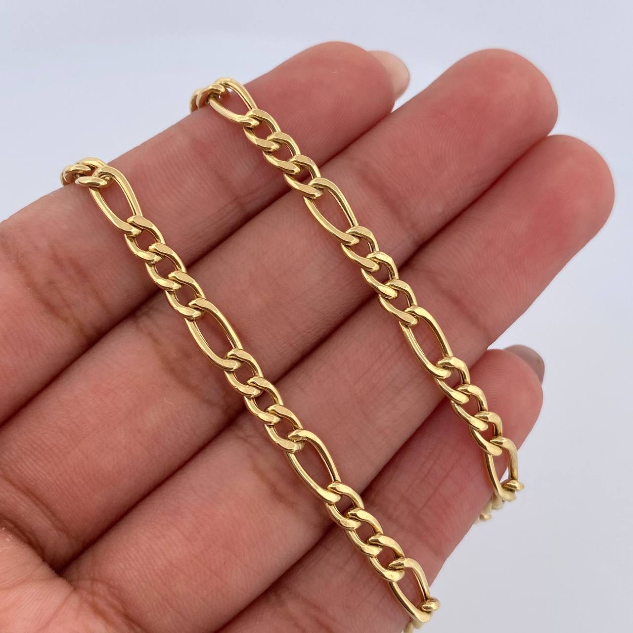 Cadena Figaro 8.65gr / 60.3cm / 3.9mm Oro Amarillo +0 18K $