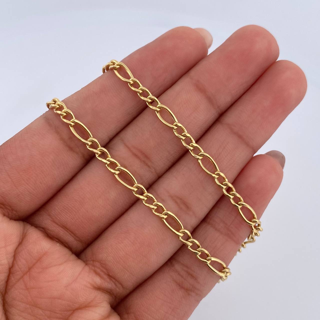 Cadena Figaro 4.7gr / 50cm / 3.3mm Oro Amarillo +0 18K $