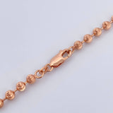 Cadena Militar 23.3gr / 55.5cm / 4mm Diamantado Luna Oro Rosa +3 18K $