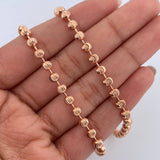 Cadena Militar 23.1gr / 55.5cm / 4mm Diamantado Luna Oro Rosa +3 18K $
