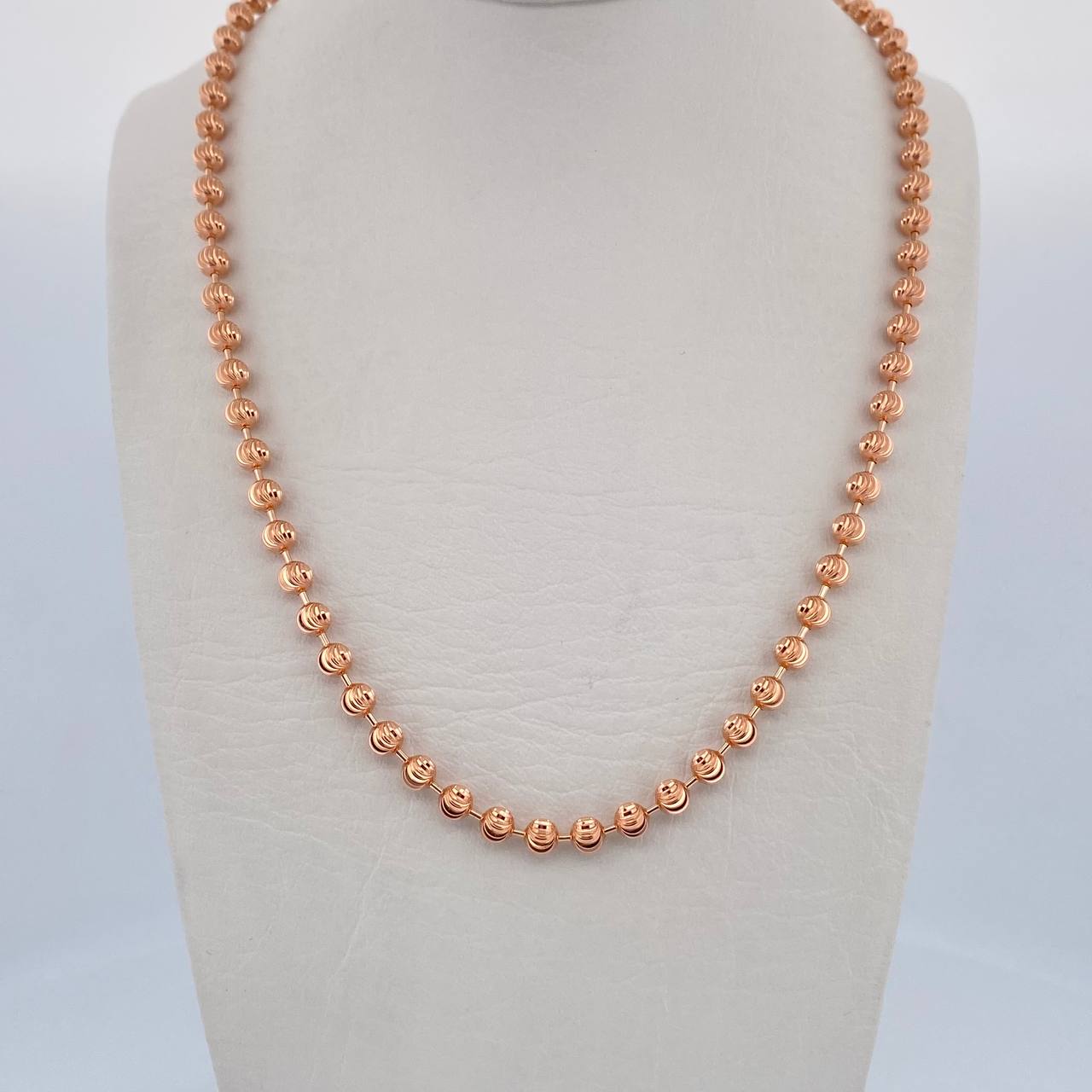 Military Chain 27.25gr / 65.5cm / 4mm Diamond Cut Moon Rose Gold +3 18K $