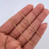 Cadena Morse 2.4gr / 50.4cm / 0.9mm Oro Amarillo +3 18K &