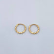 Hoop Earrings Striped Ring 0.3gr / 0.8cm / Diamond Cut Yellow Gold 18K &