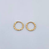 Hoop Earrings Striped Ring 0.3gr / 0.8cm / Diamond Cut Yellow Gold 18K &