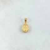 Pendant Miraculous Virgin 0.45gr / 1.5cm / Matte Oval Yellow Gold 18K ©