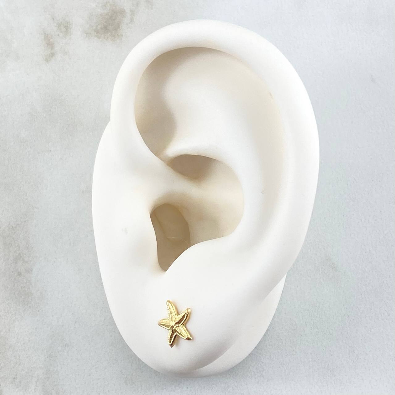 Stud Earrings Starfish 0.55gr / 7.4mm Yellow Gold 18K ©