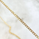 Cadena Cubana 3.55gr / 15 3/4 in / 2.7mm Oro Amarillo +1 18K