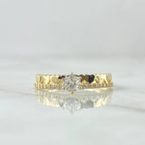 Solitaire Ring Hearts In Line 2.1gr / Size 6 3/4 / White Zircons 18K Yellow Gold *