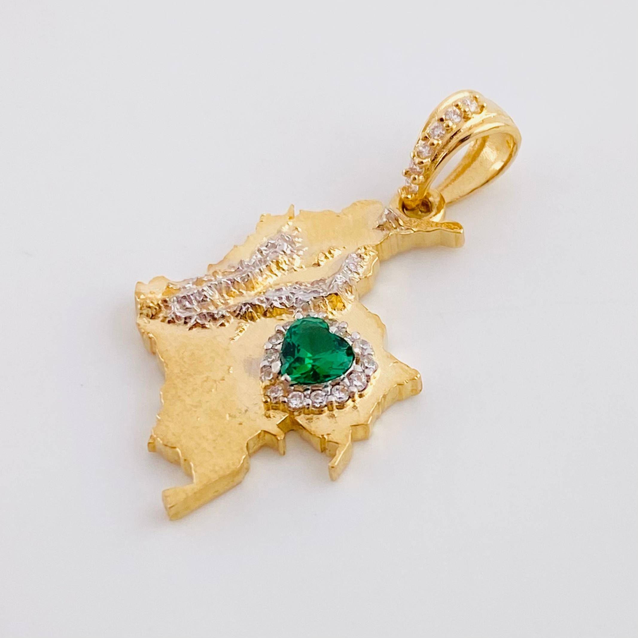 Dije Mapa de Colombia 3.05g / 1 1/4 in Dos Oros Amarillo Blanco 18K
