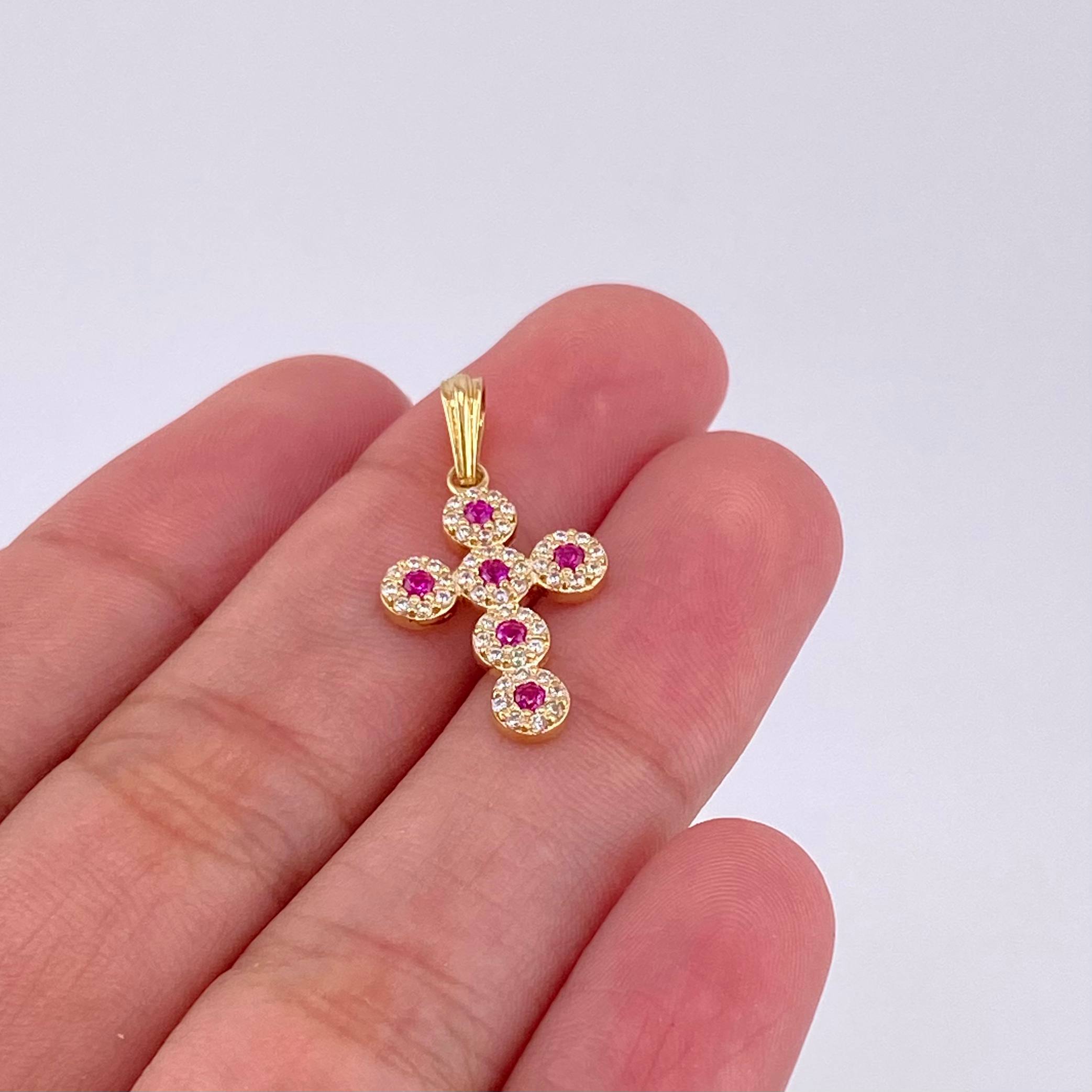 Dije Cruz Tupida 1.5g / 1 in Oro Amarillo 18K