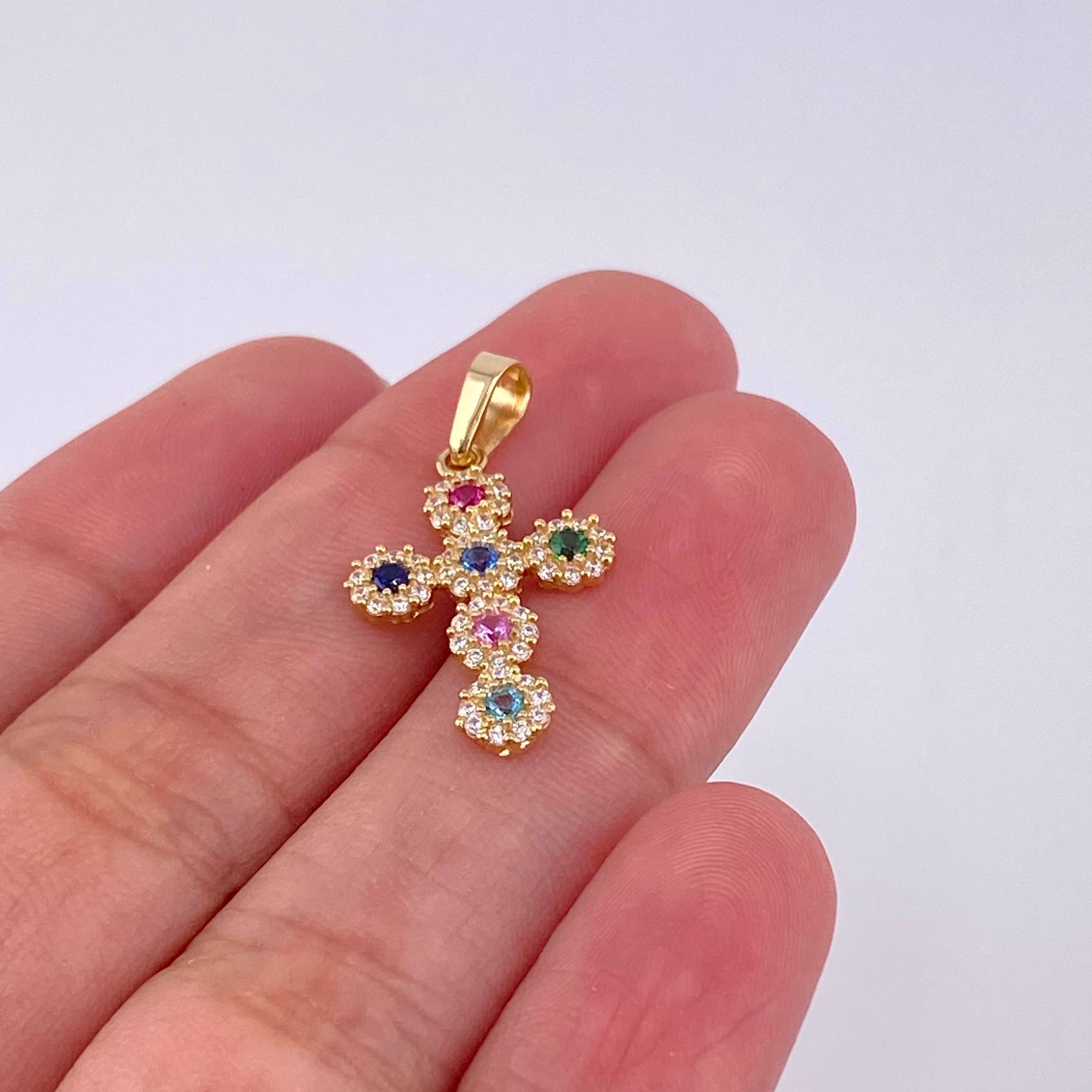 Dije Cruz Tupida 1.45g / 1 in Oro Amarillo 18K