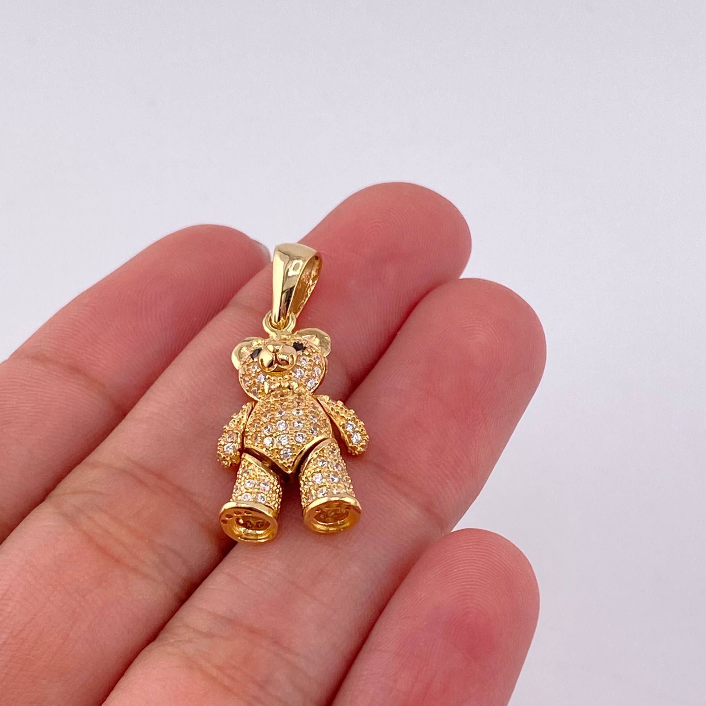 Pendant Articulated Bear 4.4g / 1 1/4 in 18K Yellow Gold