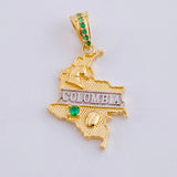 Dije Mapa Colombia 2.55g / 1 in Dos Oros Amarillo Blanco 18K