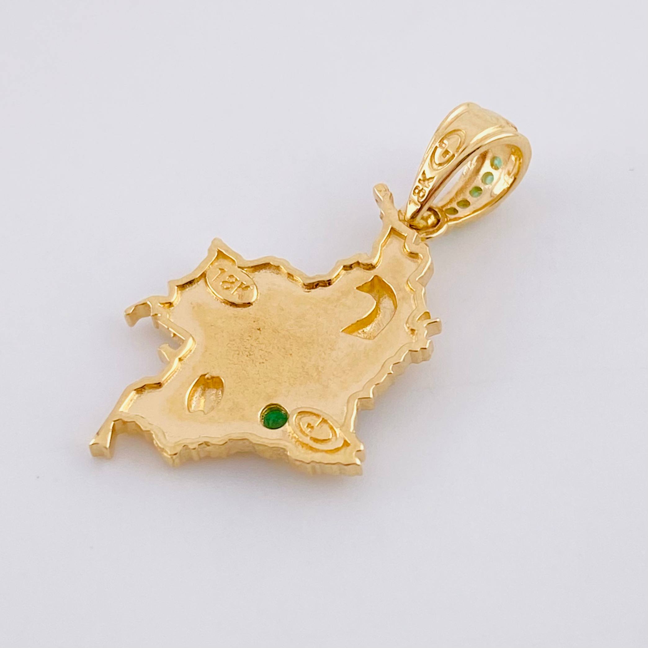 Dije Mapa Colombia 2.55g / 1 in Dos Oros Amarillo Blanco 18K
