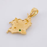 Dije Mapa Colombia 2.55g / 1 in Dos Oros Amarillo Blanco 18K