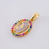 Dije Virgen Maria 1.85g / 1 in Dos Oros Amarillo Blanco 18K