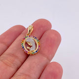 Dije Virgen Maria 1.85g / 1 in Dos Oros Amarillo Blanco 18K