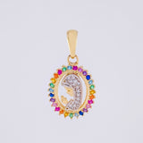 Dije Virgen Maria 1.85g / 1 in Dos Oros Amarillo Blanco 18K