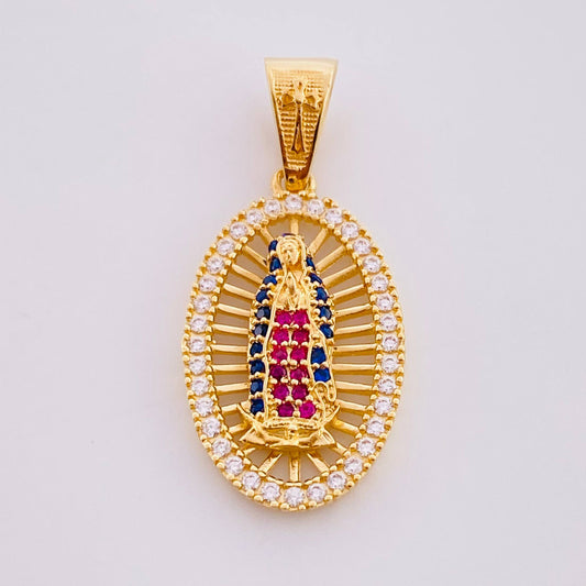 Pendant Basket Virgin Guadalupe 3.4g / 1 1/4 in Yellow Gold 18K