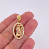 Pendant Basket Virgin Guadalupe 3.4g / 1 1/4 in Yellow Gold 18K