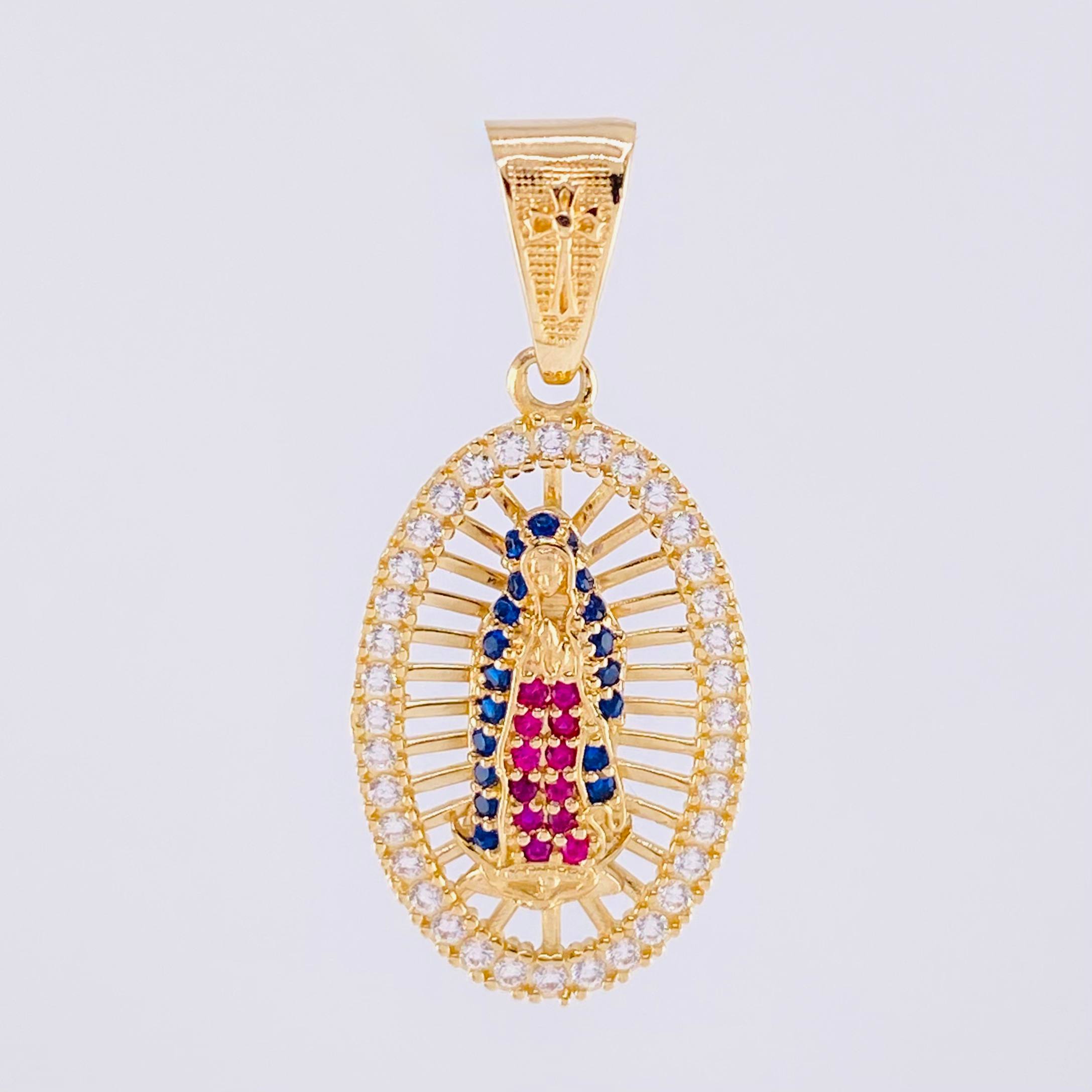 Pendant Basket Virgin Guadalupe 3.4g / 1 1/4 in Yellow Gold 18K