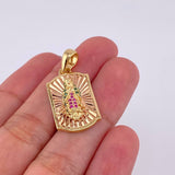 Dije Placa Virgen Guadalupe 4.95g / 1 1/4 in Dos Oros Amarillo Rosa 18K