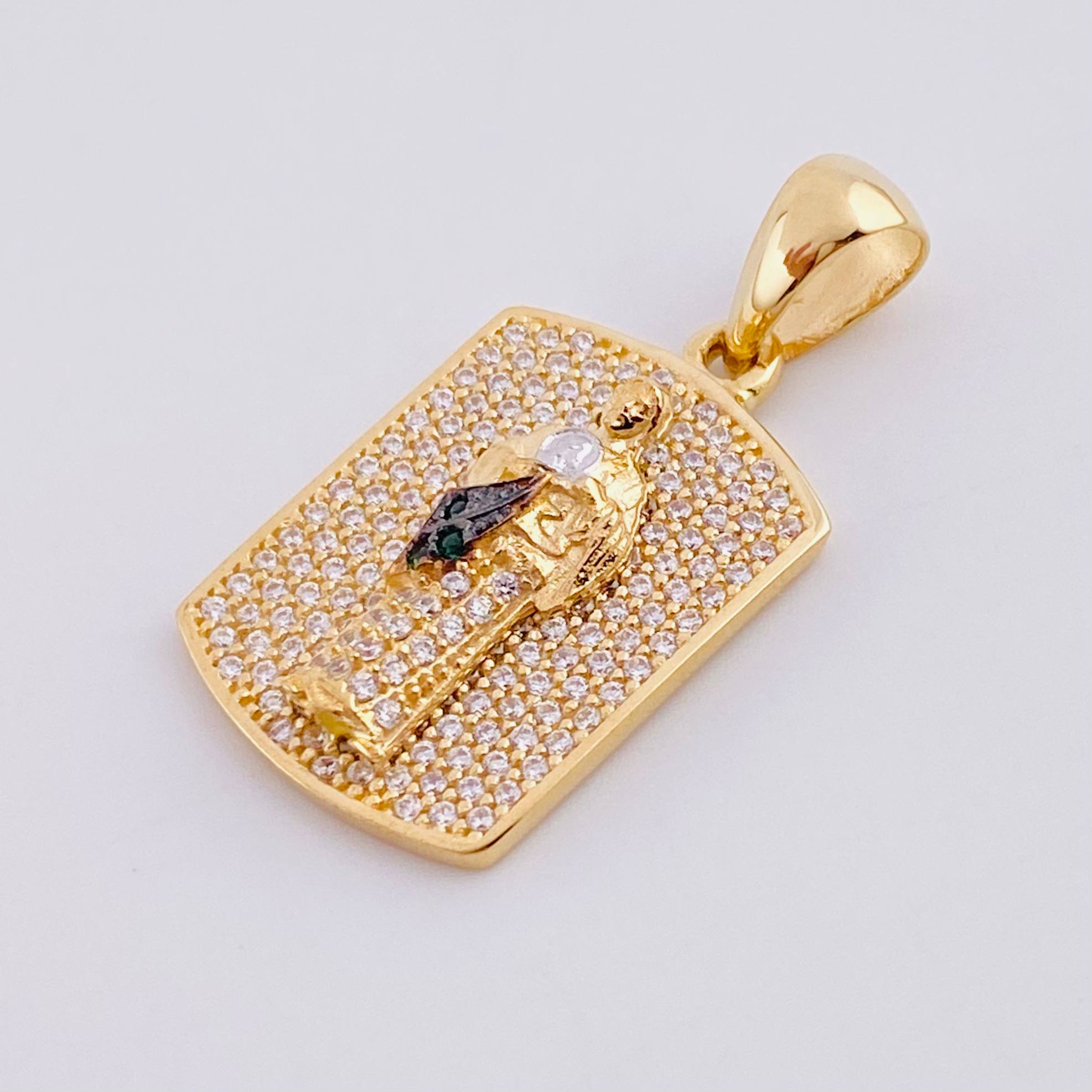 Dije Placa San Judas 4.95g / 1 1/4 in Dos Oros Amarillo Blanco 18K