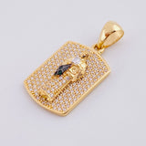 Dije Placa San Judas 4.95g / 1 1/4 in Dos Oros Amarillo Blanco 18K