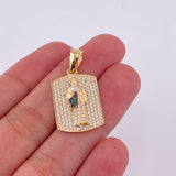 Dije Placa San Judas 4.95g / 1 1/4 in Dos Oros Amarillo Blanco 18K