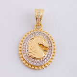 Dije Medalla Caballo 3.3g / 1 in Dos Oros Amarillo Blanco 18K