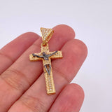 Pendant Cross Christ 3.8g / 1 1/2 in Yellow Gold 18K