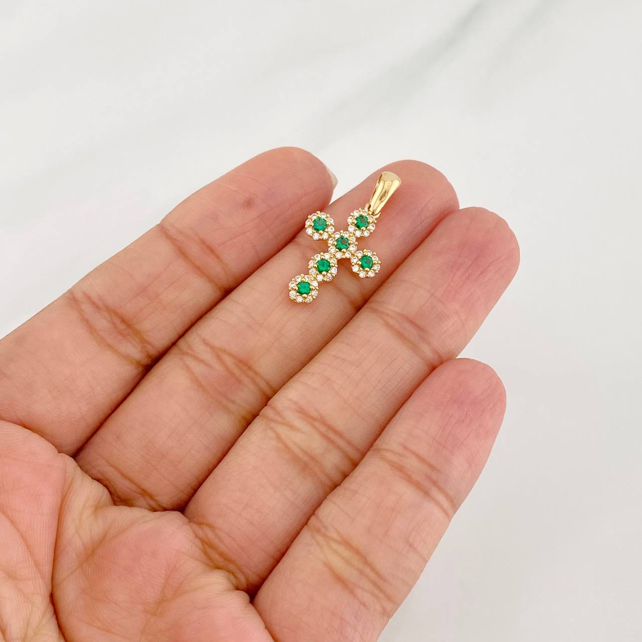 Dije Cruz Tupida 1.6g / 1 in Oro Amarillo 18K
