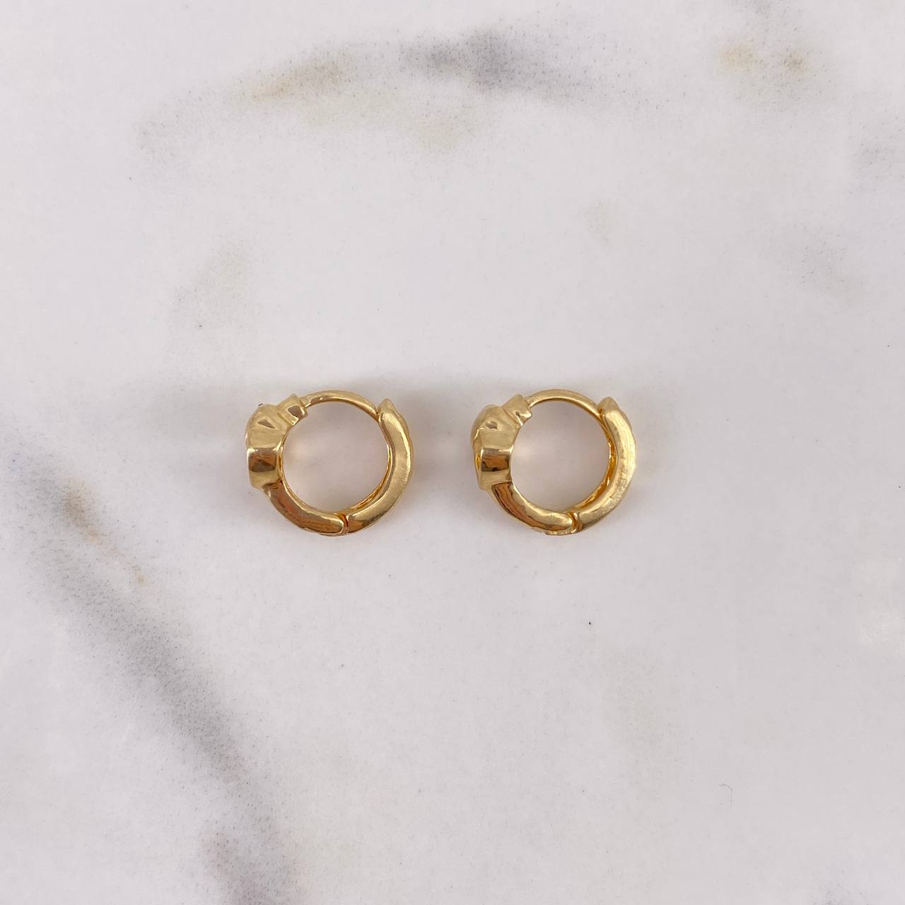 Hoop Earrings Yiss heart 2.55gr / 1.2cm / 18K Yellow Gold Rhombuses #