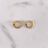 Hoop Earrings Yiss heart 2.55gr / 1.2cm / 18K Yellow Gold Rhombuses #