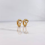 Hoop Earrings Yiss heart 2.55gr / 1.2cm / 18K Yellow Gold Rhombuses #