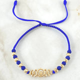 Pulsera Azul Herraje Correa Corona 3.15gr / Oro 18K ©