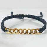 Pulsera Negra Herraje Retazo Cubano 1.6gr / Oro 18K ©