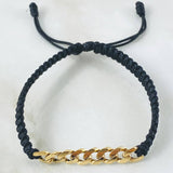 Pulsera Negra Herraje Retazo Cubano 1.6gr / Oro 18K ©