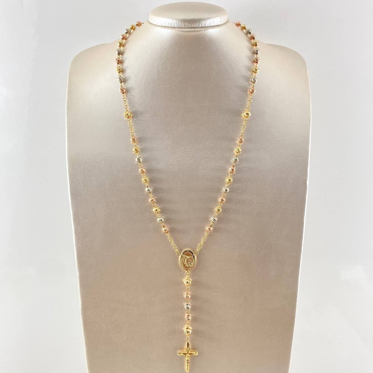 Archangel San Miguel Rosary 15gr / 60cm / 18K Gold ©