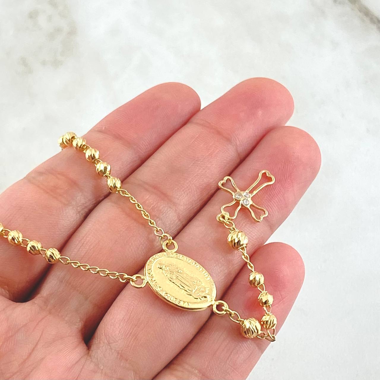 Virgin Guadalupe Rosary 8.45gr / 50cm / 18K Gold ©