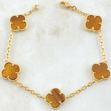 Continuous Hoop Clover Bracelet 11.55gr / 20cm (7.9in) / Special Pearl 18K Gold ©