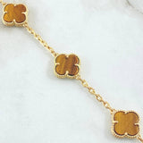Continuous Hoop Clover Bracelet 11.55gr / 20cm (7.9in) / Special Pearl 18K Gold ©