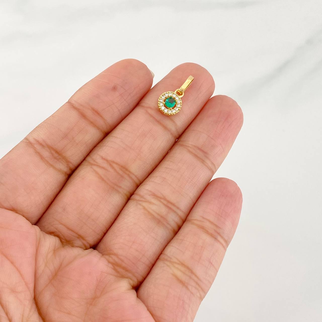 Dije Halo Tupido 0.6g / 1/2 in Oro Amarillo 18K