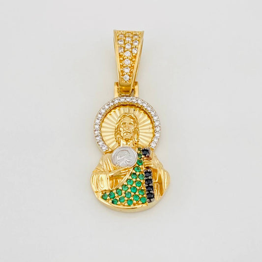 Pendant Saint Jude Thaddeus 4.05g / 1 1/4 in Two-Tone Yellow White Gold 18K