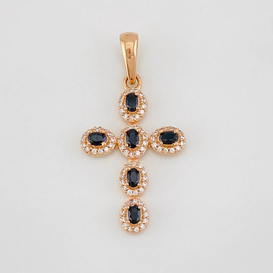 Dije Cruz Tupida 1.9g / 1 1/4 in Oro Rosa 18K