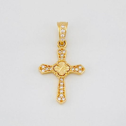 Dije Cruz Trebol 1.2g / 1 in Oro Amarillo 18K