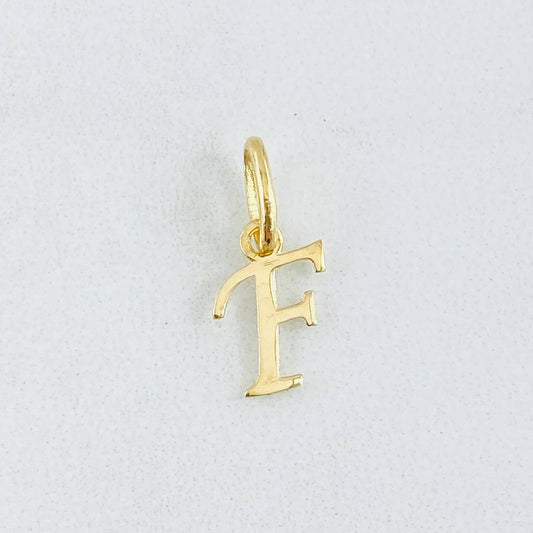 Pendant Letter F Cursive 0.35gr / 0.5in / 18K Gold ©