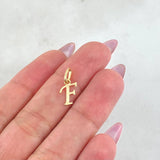 Pendant Letter F Cursive 0.35gr / 0.5in / 18K Gold ©
